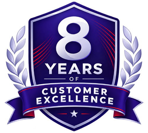 8 years of customer excellence